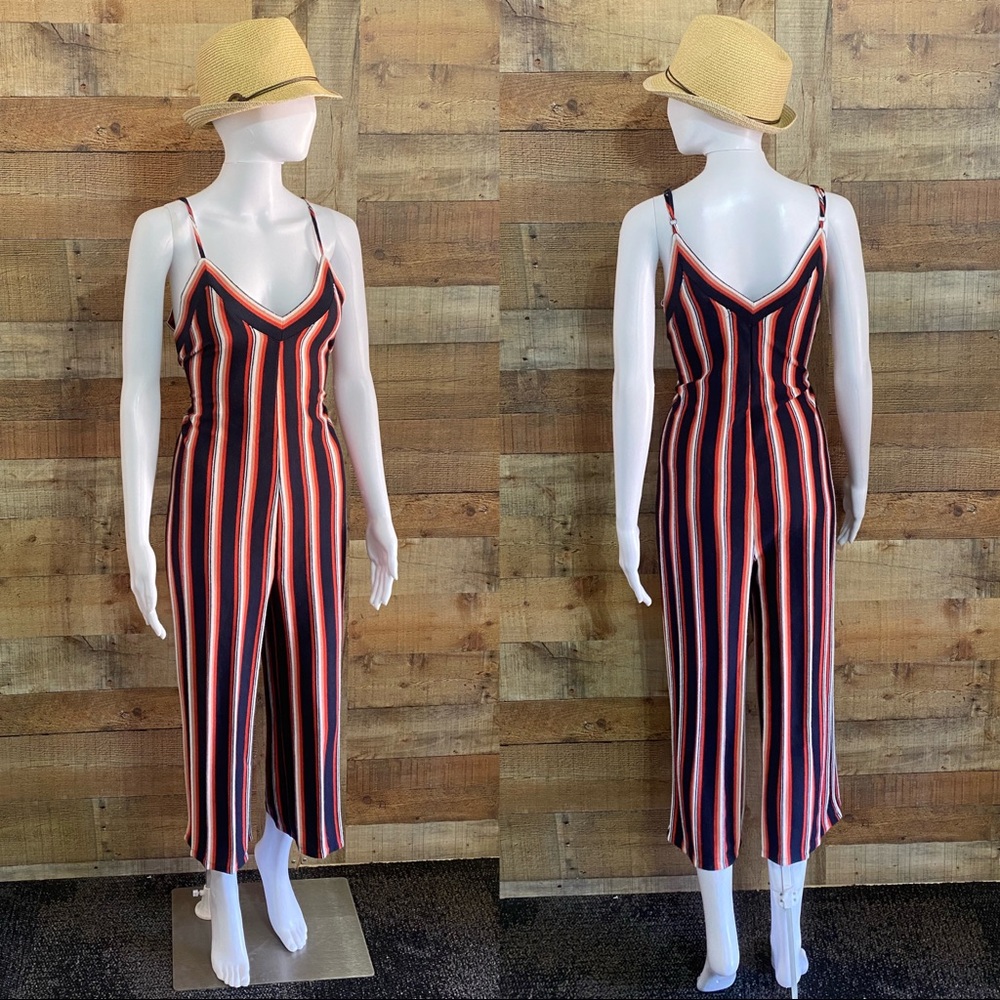 Striped retro style jumpsuit